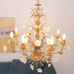 White Rose Crystal Chandelier - Lamp Outdoor