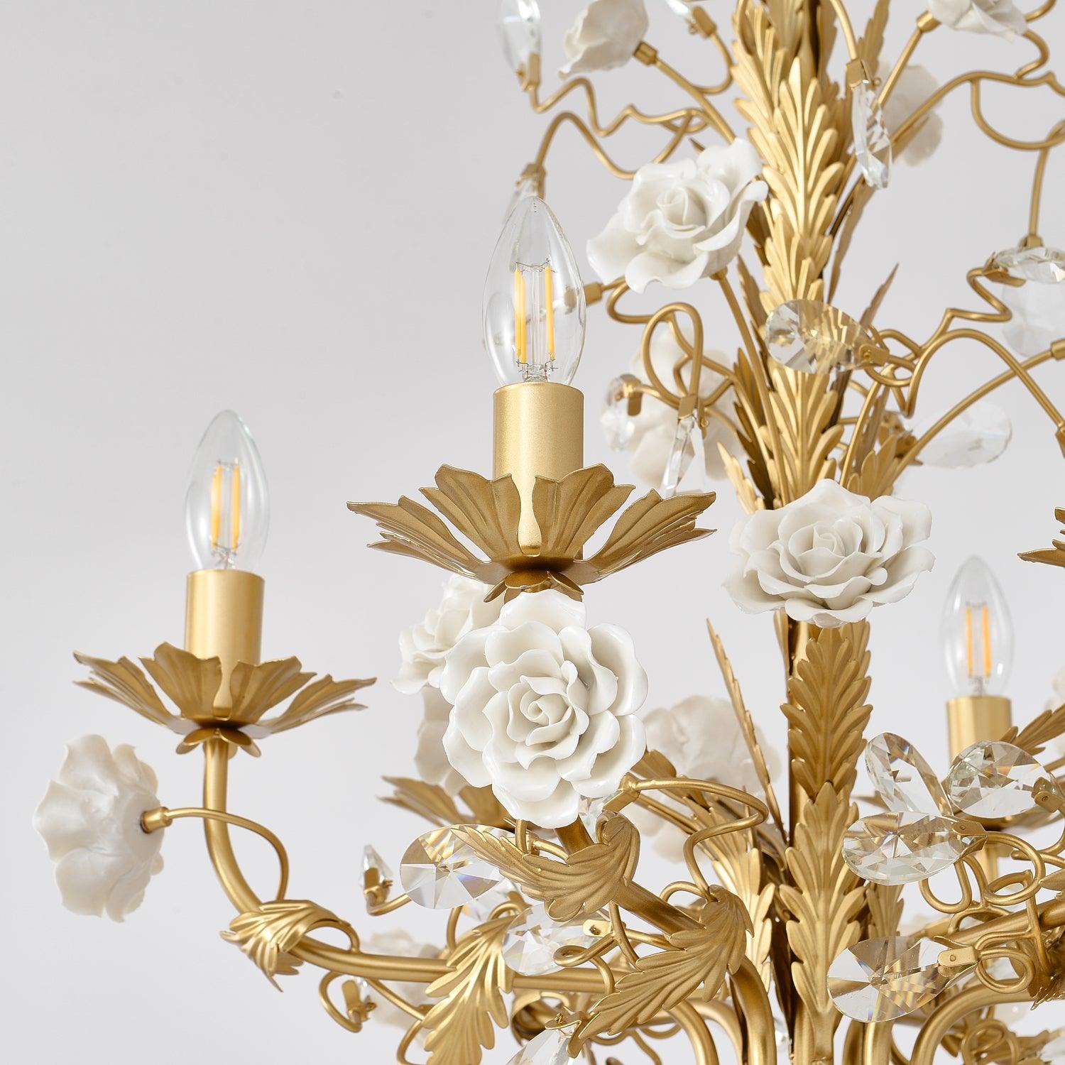 White Rose Crystal Chandelier - Lamp Outdoor