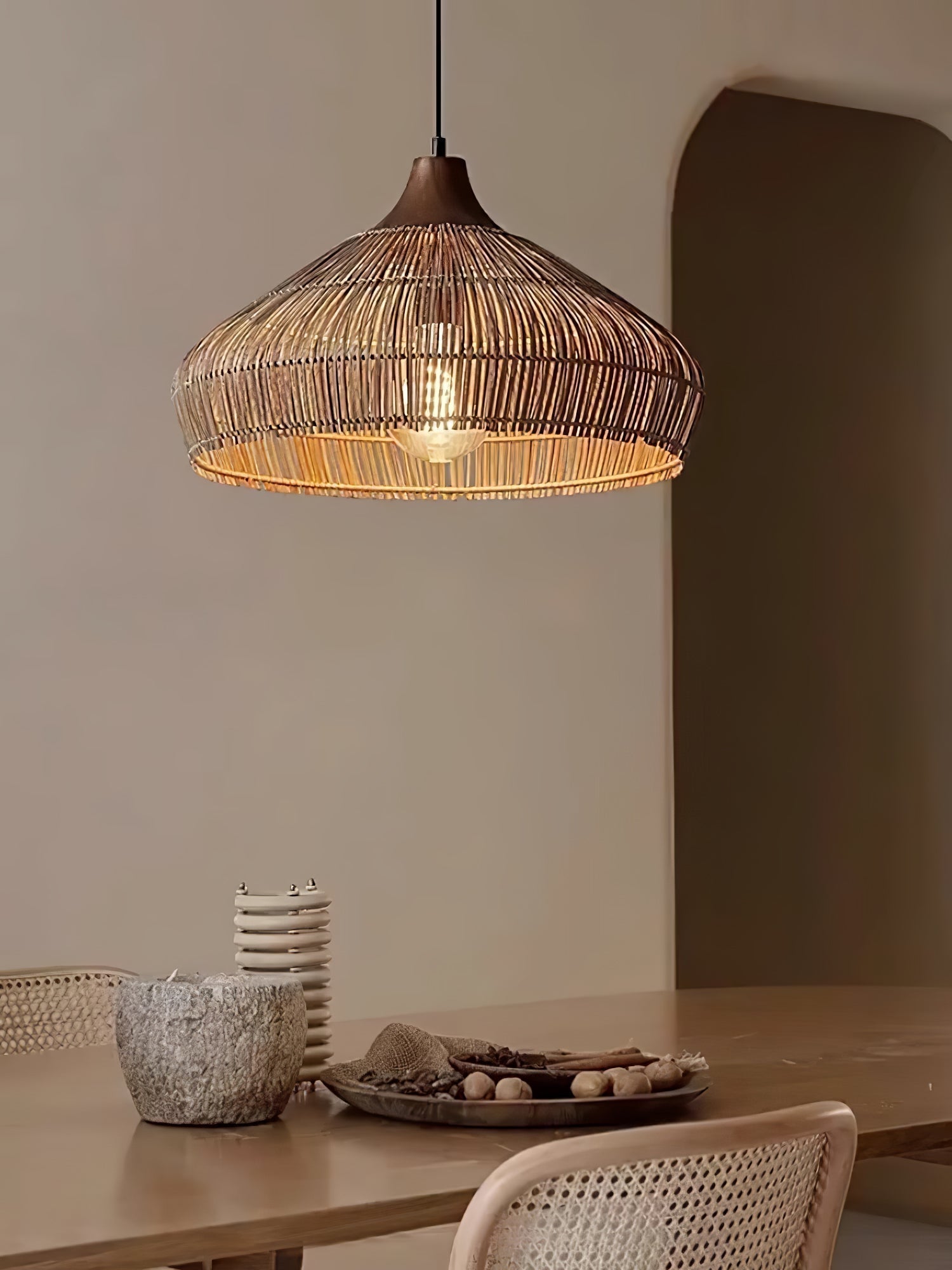 Wicker Rattan Pendant Light - Lamp Outdoor