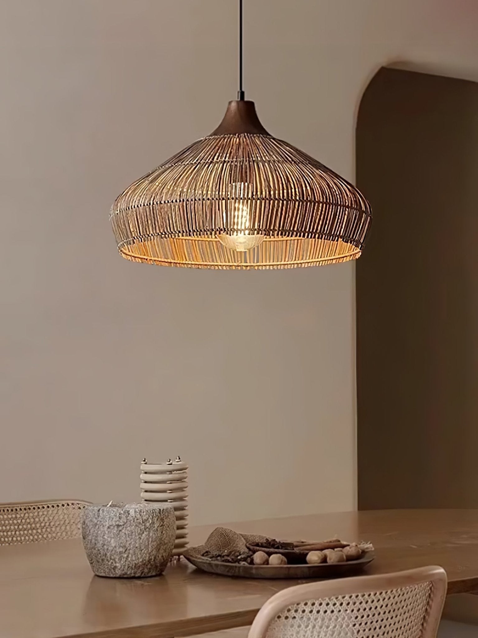 Wicker Rattan Pendant Light - Lamp Outdoor