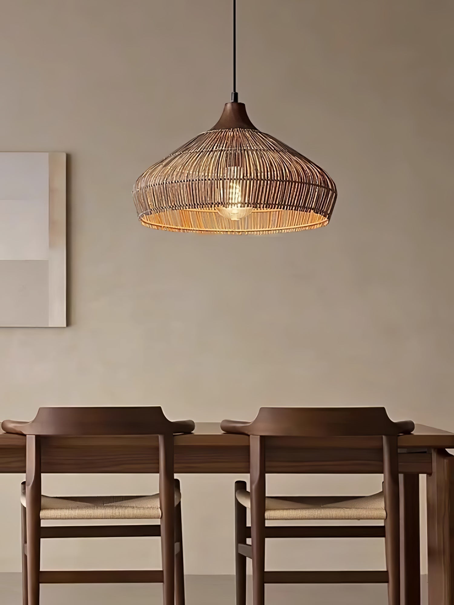Wicker Rattan Pendant Light - Lamp Outdoor