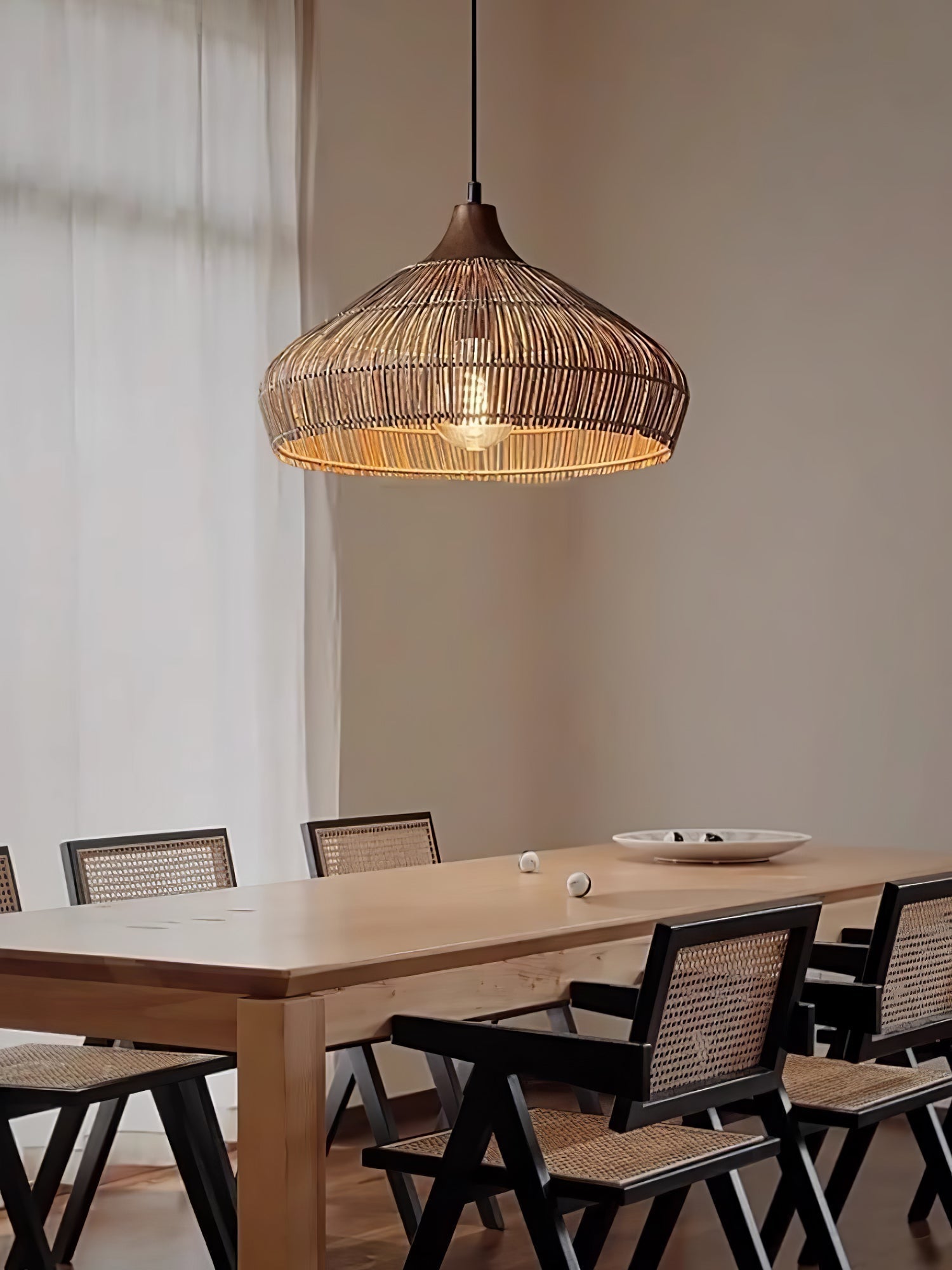 Wicker Rattan Pendant Light - Lamp Outdoor