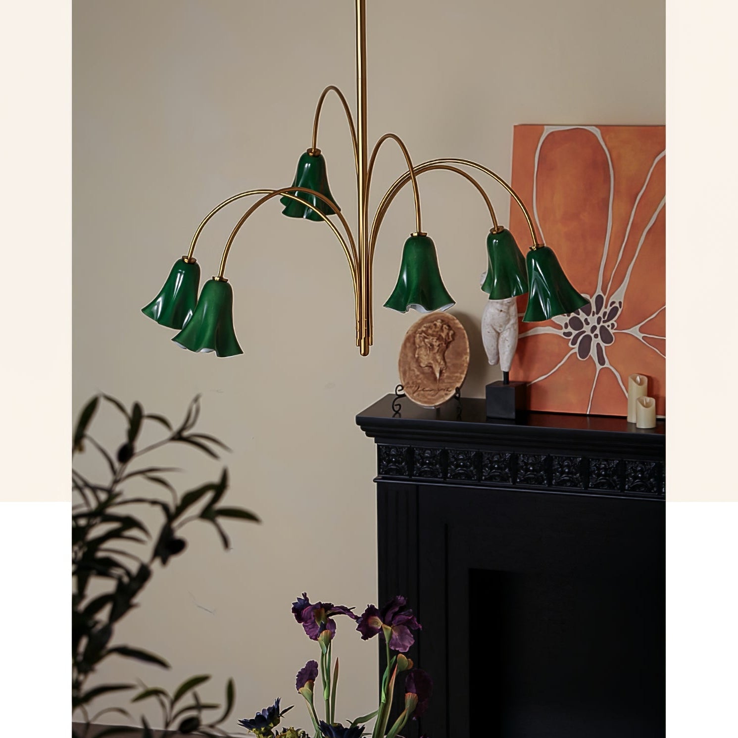 EmeraldBell Glass Pendant Chandelier - Lamp Outdoor
