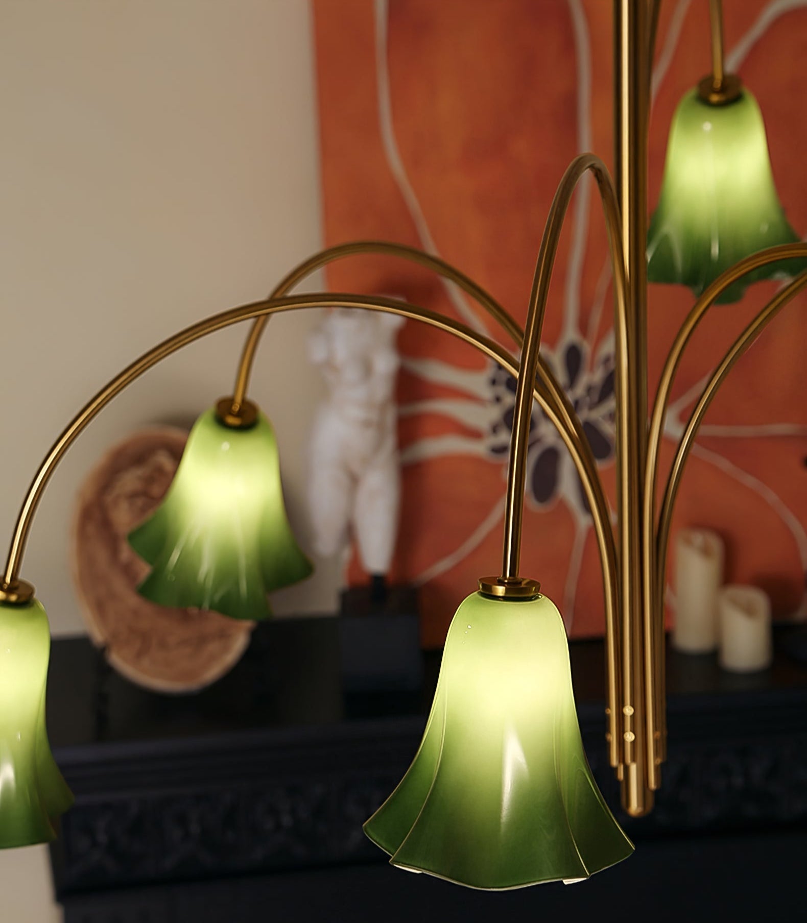 EmeraldBell Glass Pendant Chandelier - Lamp Outdoor