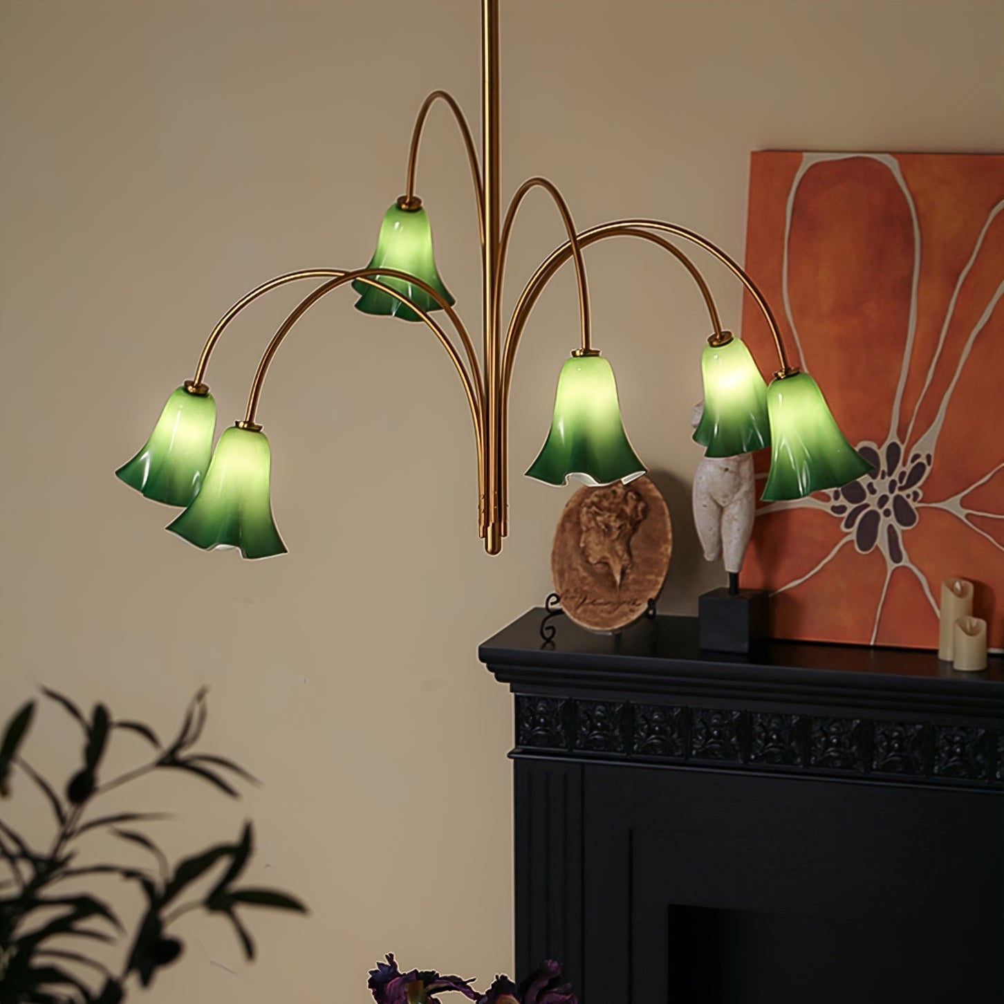 EmeraldBell Glass Pendant Chandelier - Lamp Outdoor