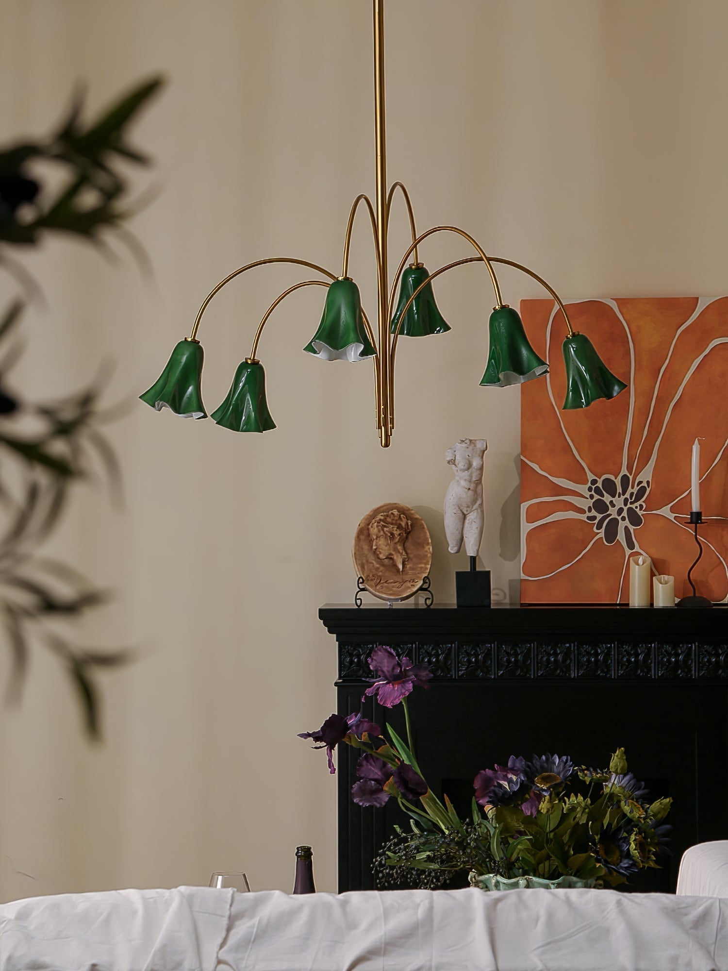 EmeraldBell Glass Pendant Chandelier - Lamp Outdoor