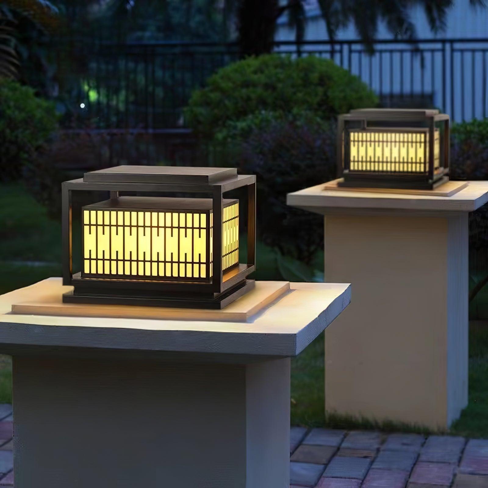 Window Grille Outdoor Post Light - Lamp Outdoor