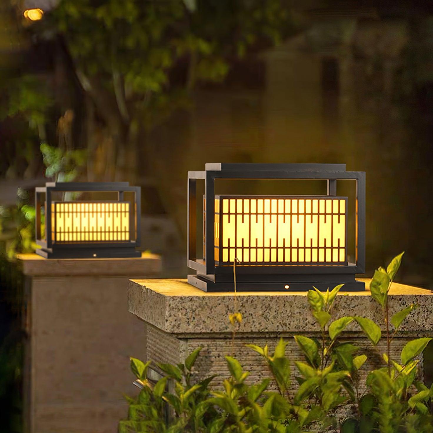 Window Grille Outdoor Post Light - Lamp Outdoor