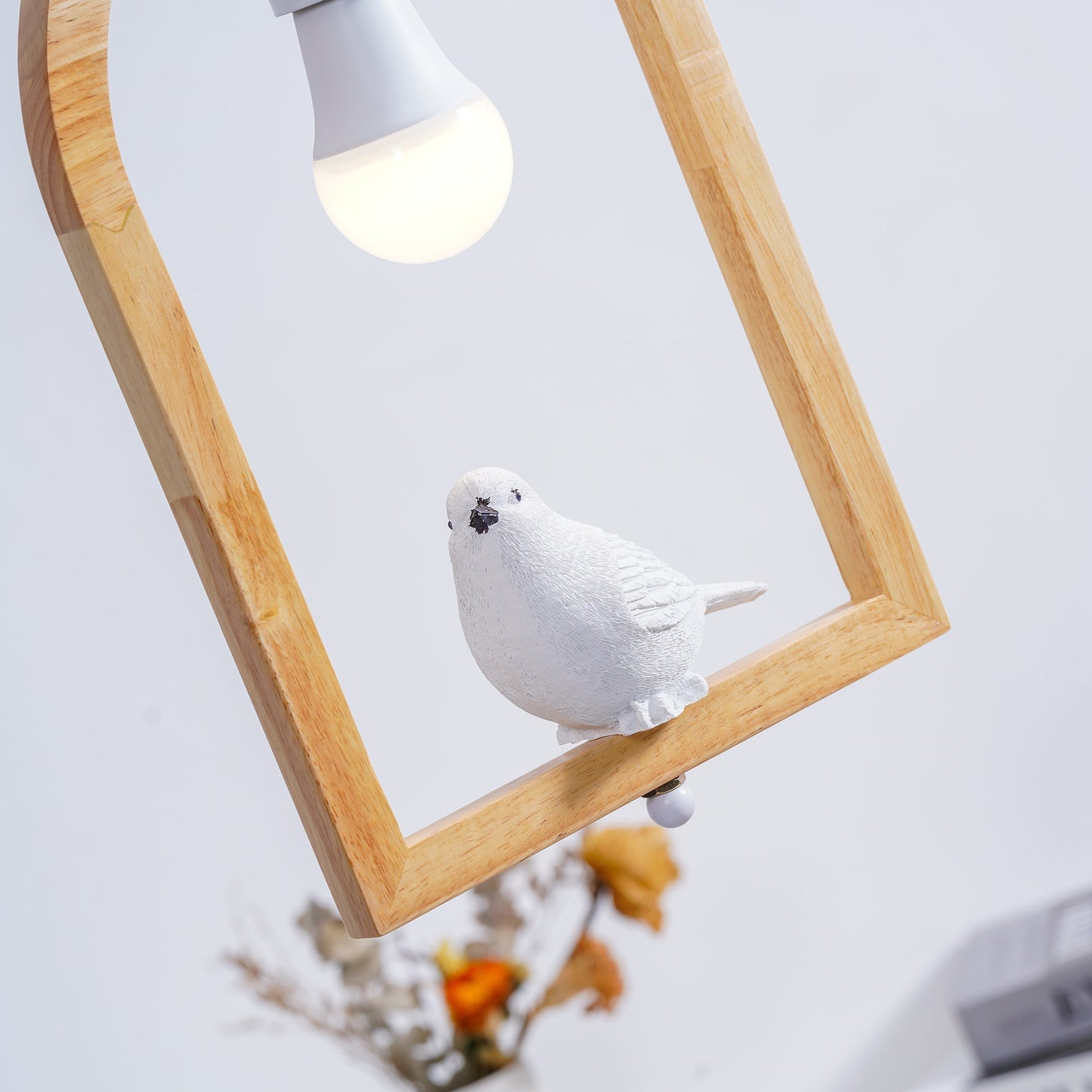 Wood Bird Resin Pendant Light - Lamp Outdoor