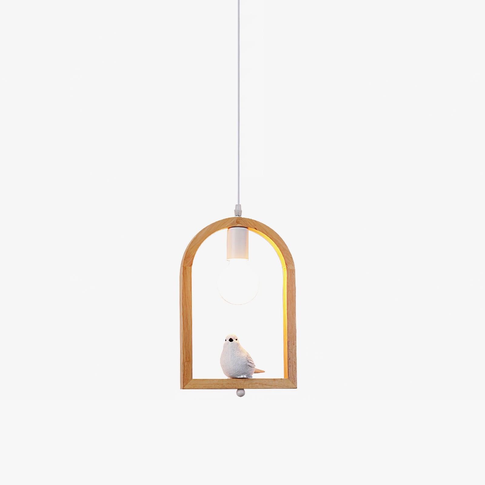 Wood Bird Resin Pendant Light - Lamp Outdoor