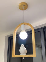 Wood Bird Resin Pendant Light - Lamp Outdoor
