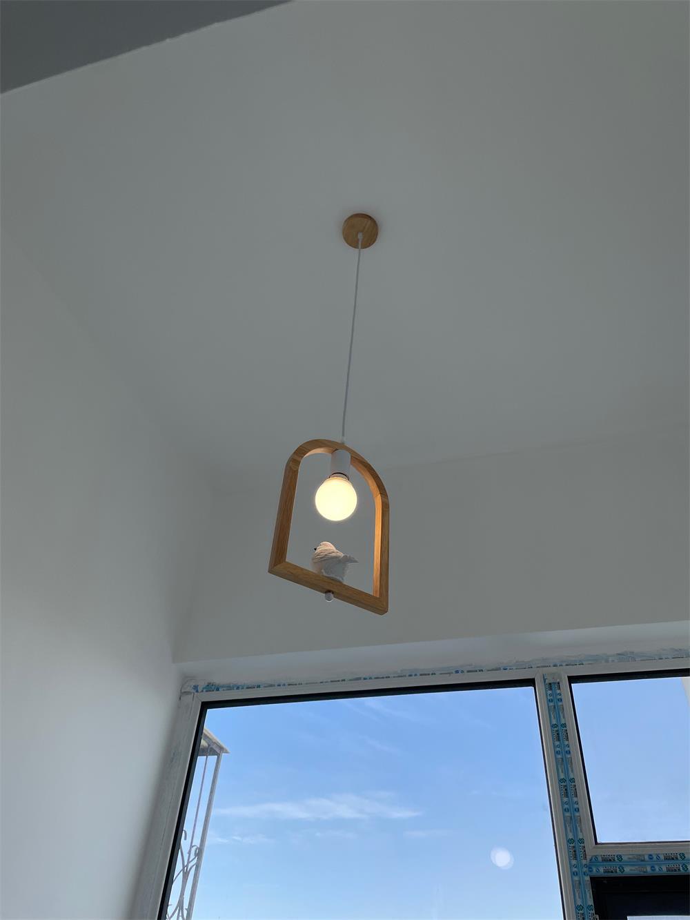 Wood Bird Resin Pendant Light - Lamp Outdoor