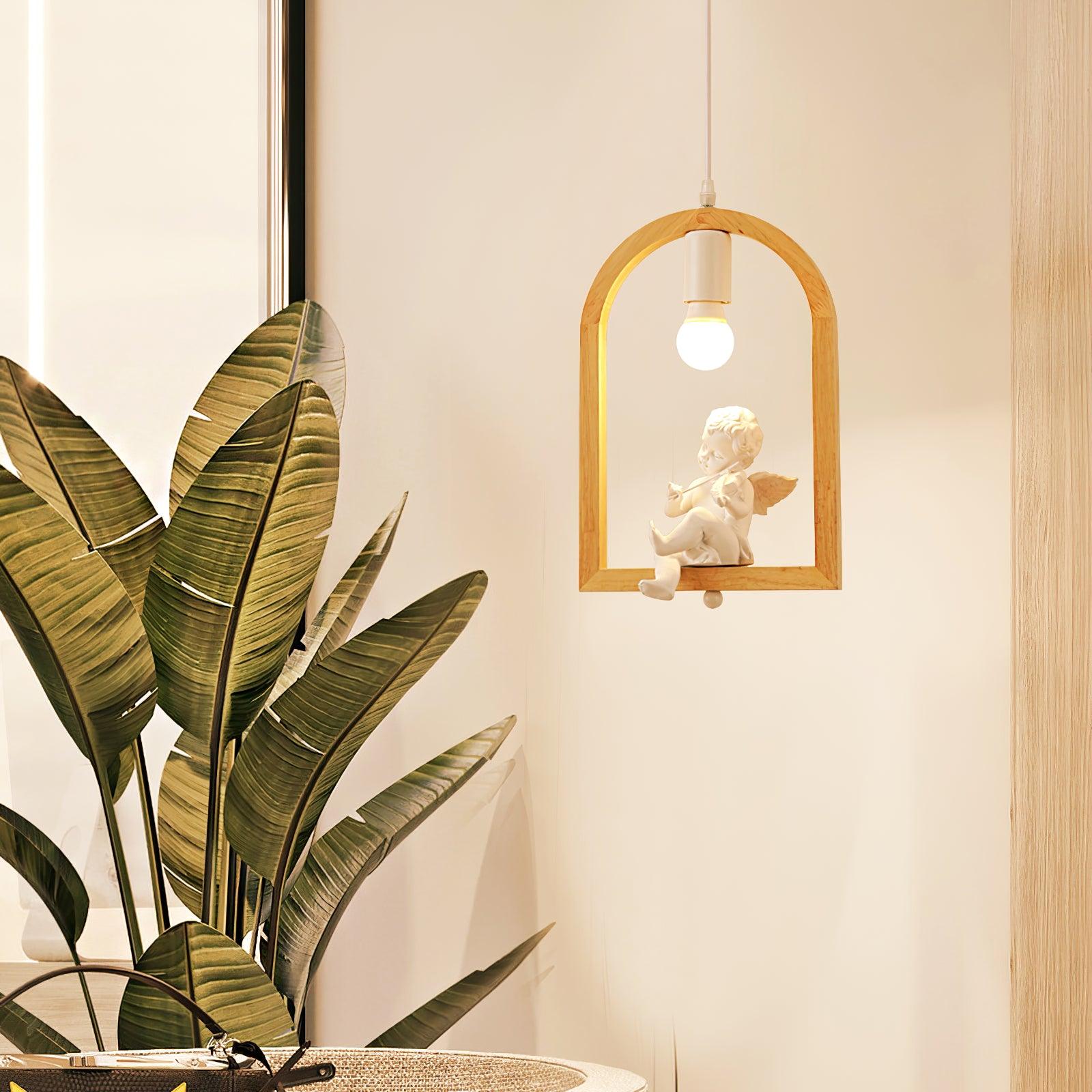 Wood Bird Resin Pendant Light - Lamp Outdoor