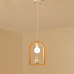 Wood Bird Resin Pendant Light - Lamp Outdoor