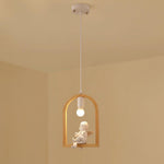 Wood Bird Resin Pendant Light - Lamp Outdoor