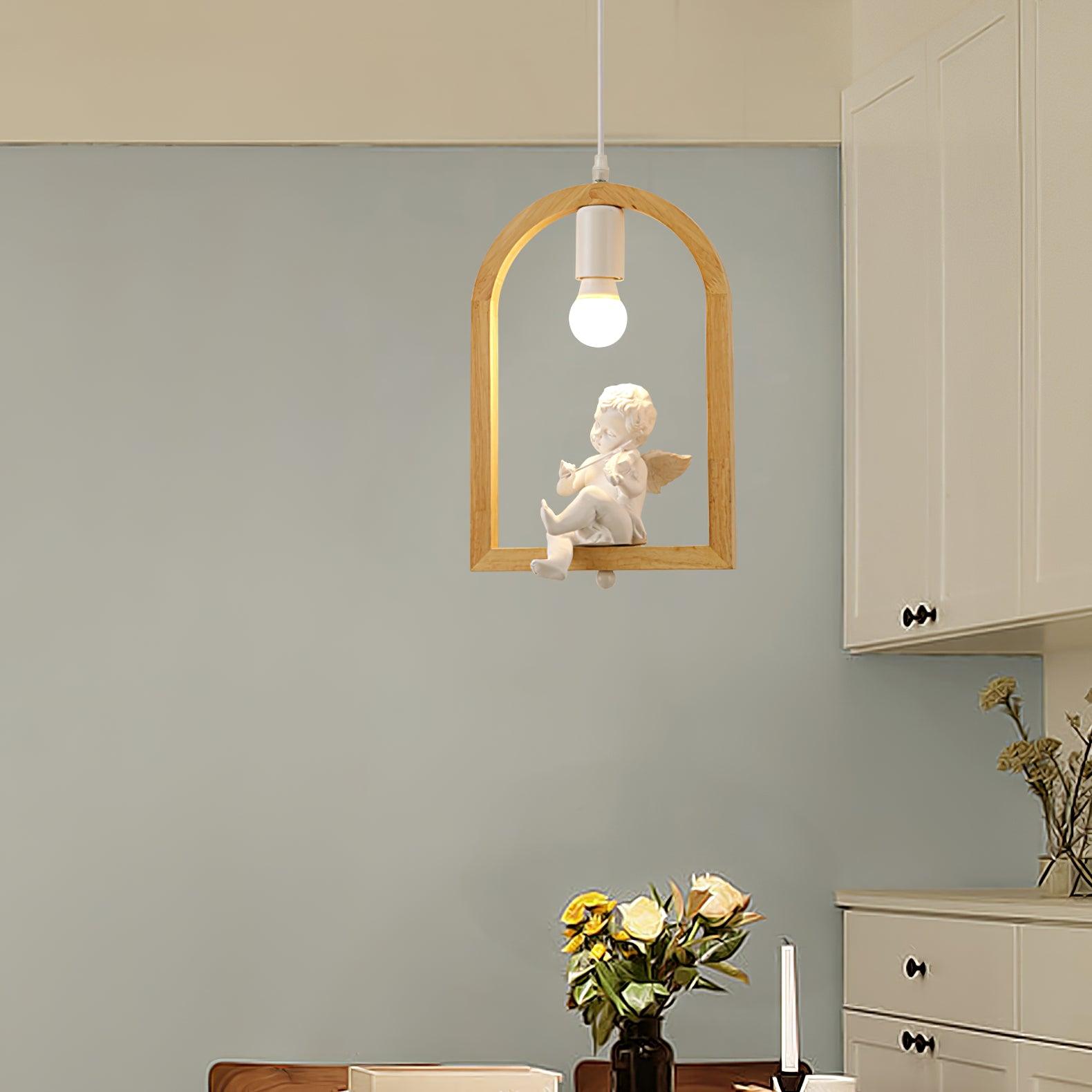 Wood Bird Resin Pendant Light - Lamp Outdoor