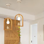 Wood Bird Resin Pendant Light - Lamp Outdoor