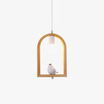 Wood Bird Resin Pendant Light - Lamp Outdoor
