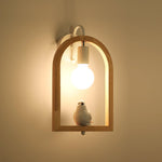 Wood Bird Resin Wall Light - Lamp Outdoor