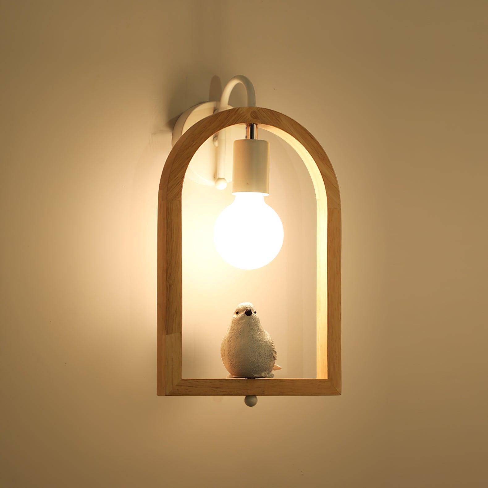 Wood Bird Resin Wall Light - Lamp Outdoor