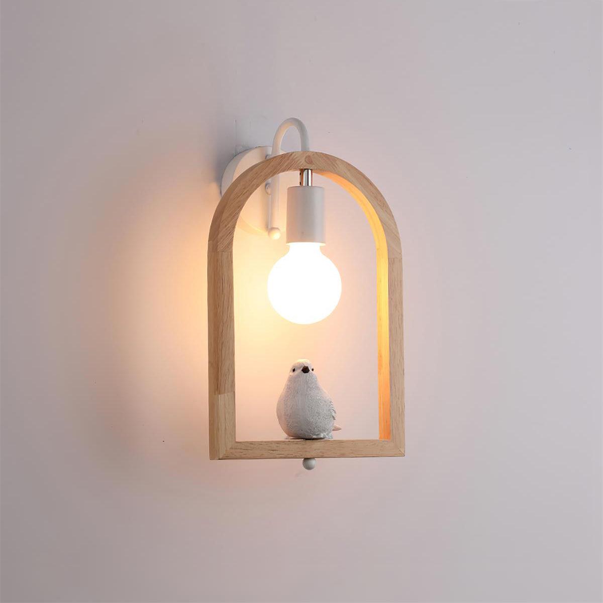 Wood Bird Resin Wall Light - Lamp Outdoor