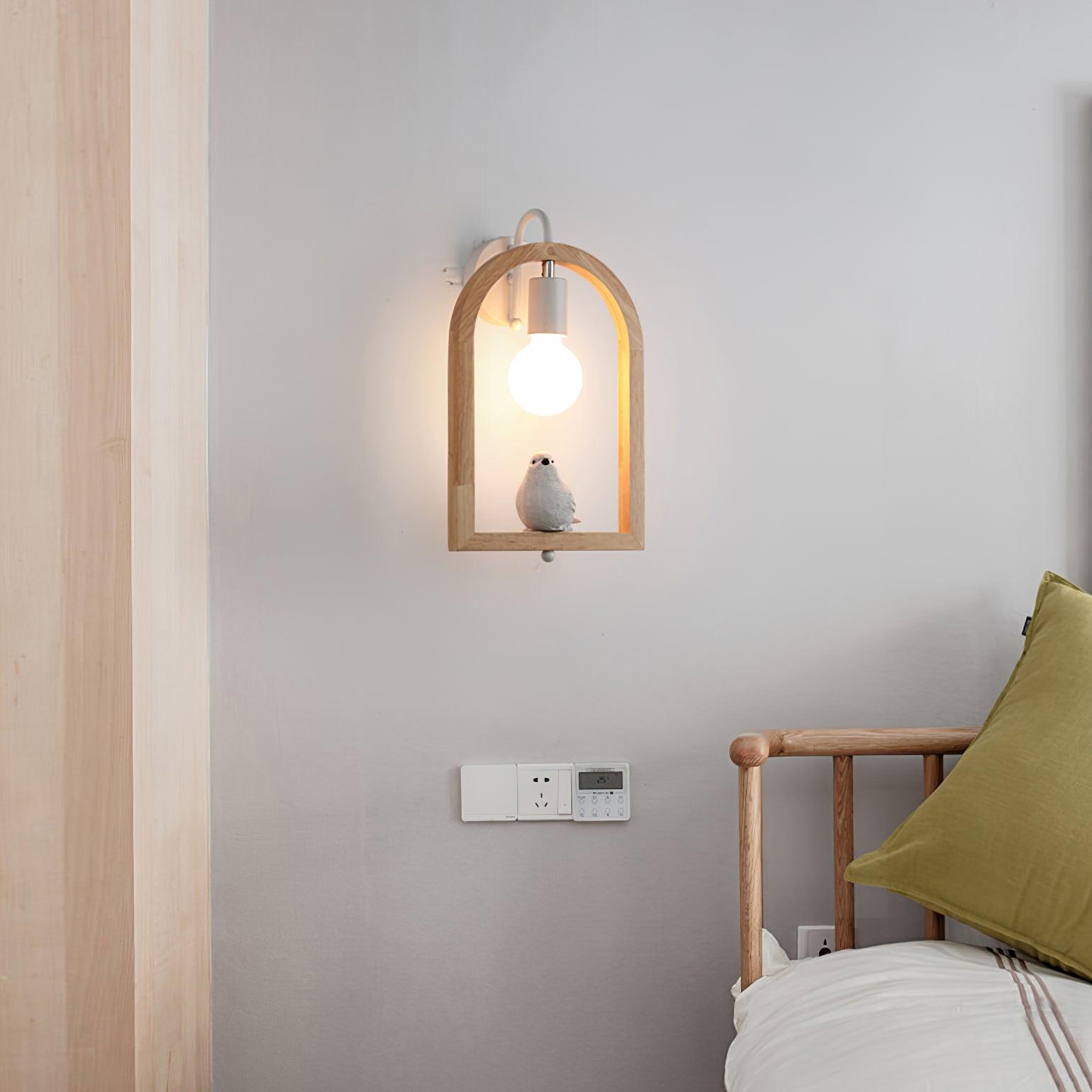 Wood Bird Resin Wall Light - Lamp Outdoor