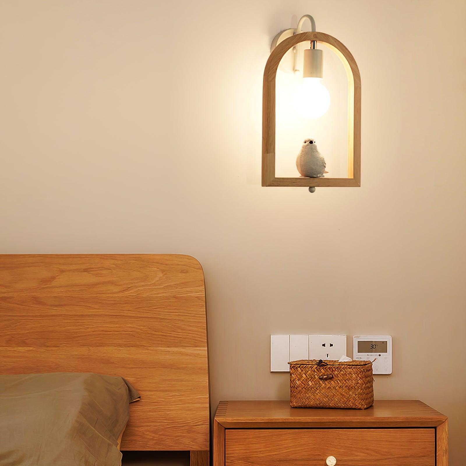 Wood Bird Resin Wall Light - Lamp Outdoor