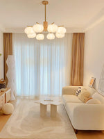 Wooden Cotton Balls Chandelier - Lamp Outdoor