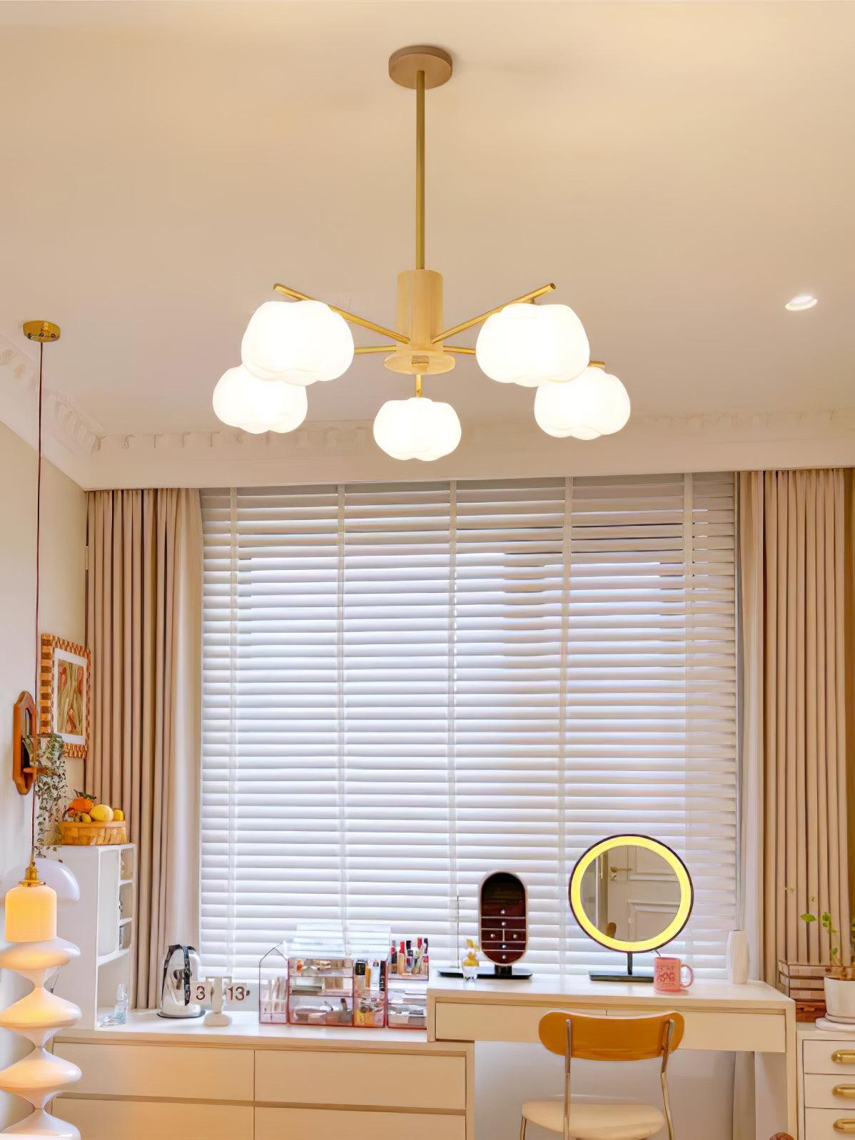 Wooden Cotton Balls Chandelier - Lamp Outdoor