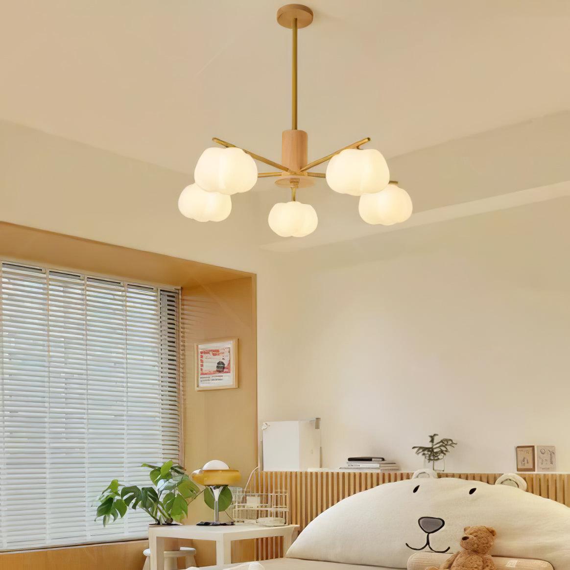 Wooden Cotton Balls Chandelier - Lamp Outdoor