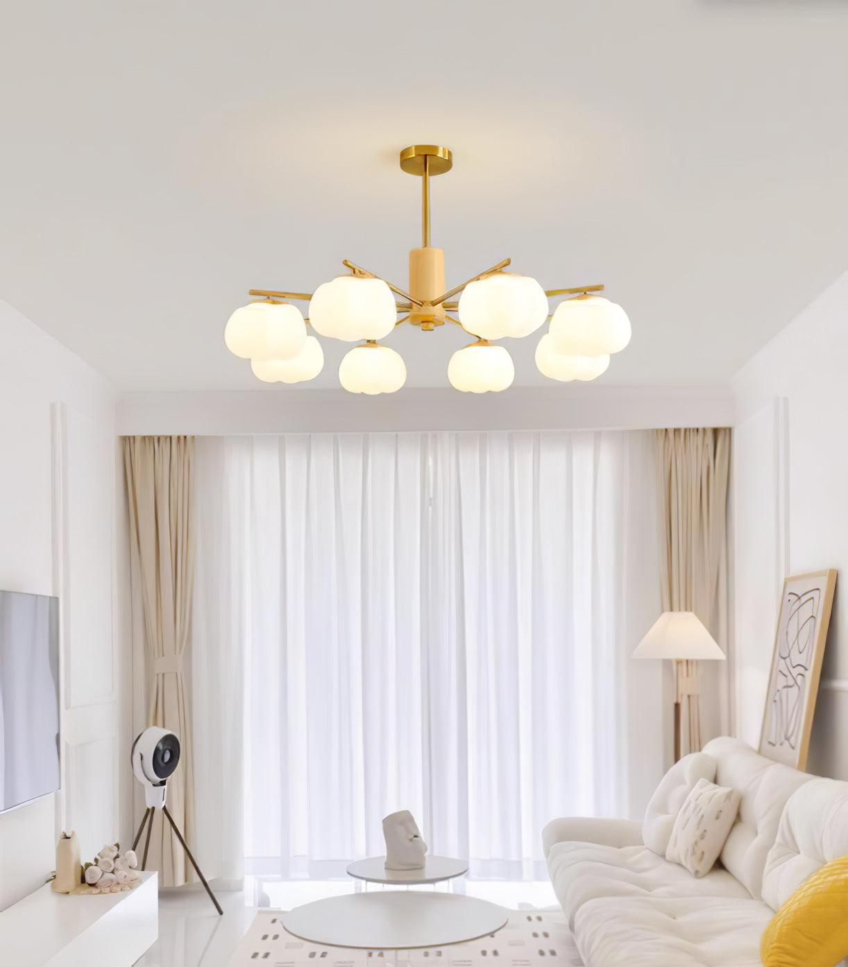 Wooden Cotton Balls Chandelier - Lamp Outdoor