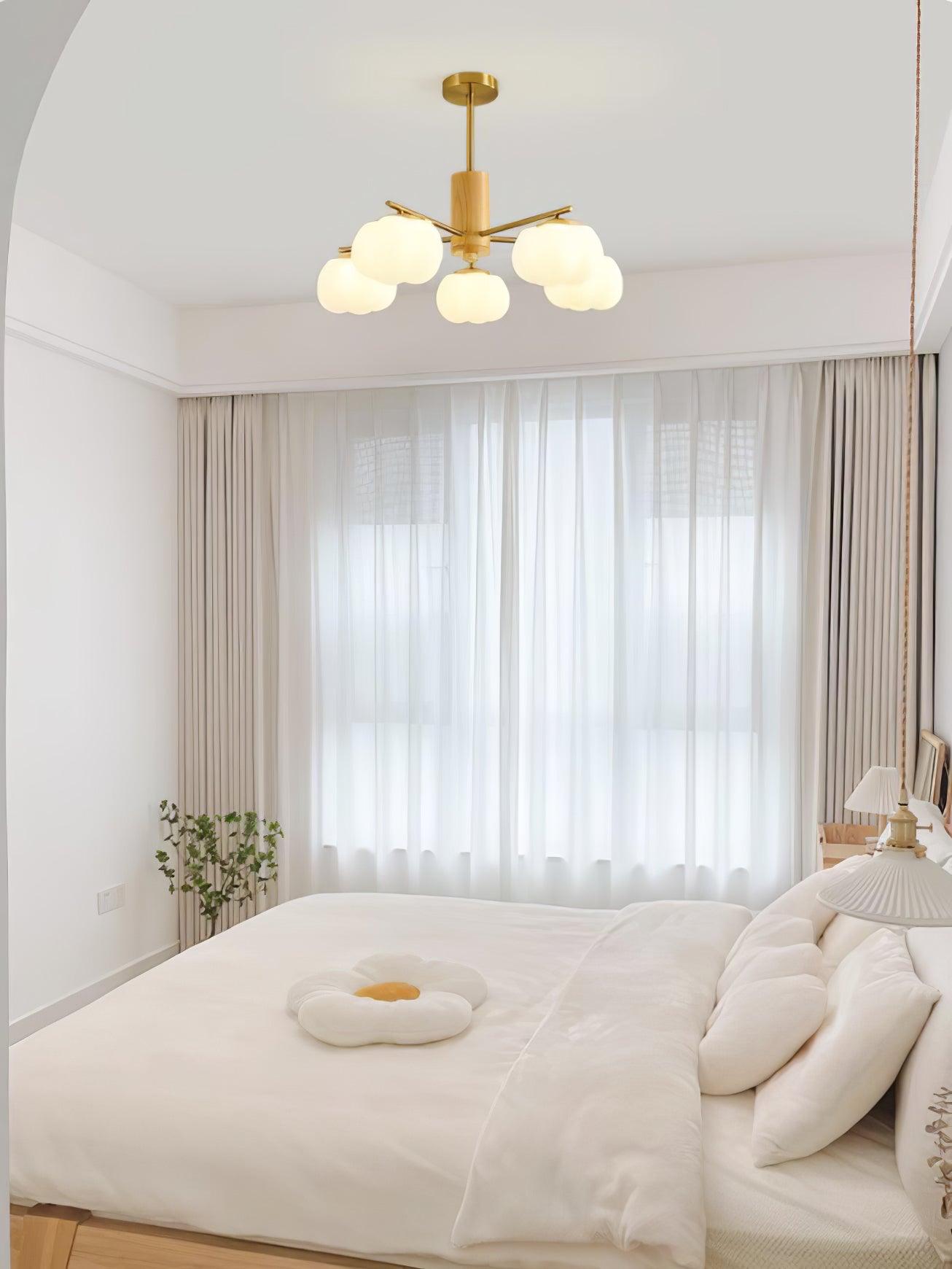 Wooden Cotton Balls Chandelier - Lamp Outdoor