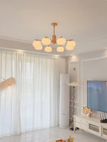 Wooden Cotton Balls Chandelier - Lamp Outdoor