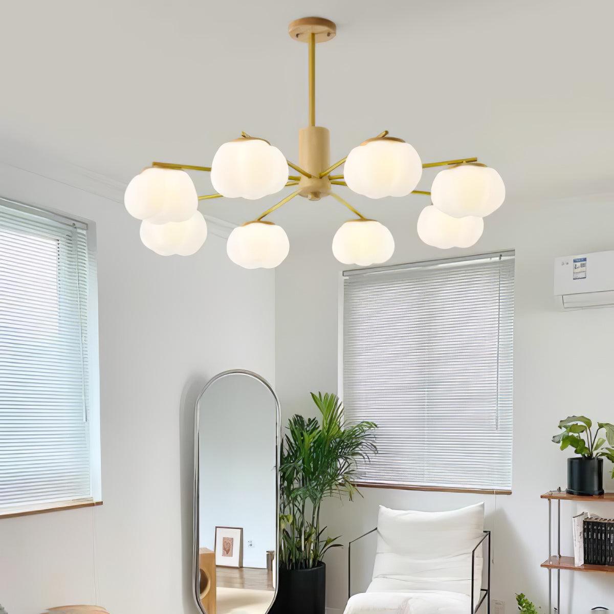 Wooden Cotton Balls Chandelier - Lamp Outdoor