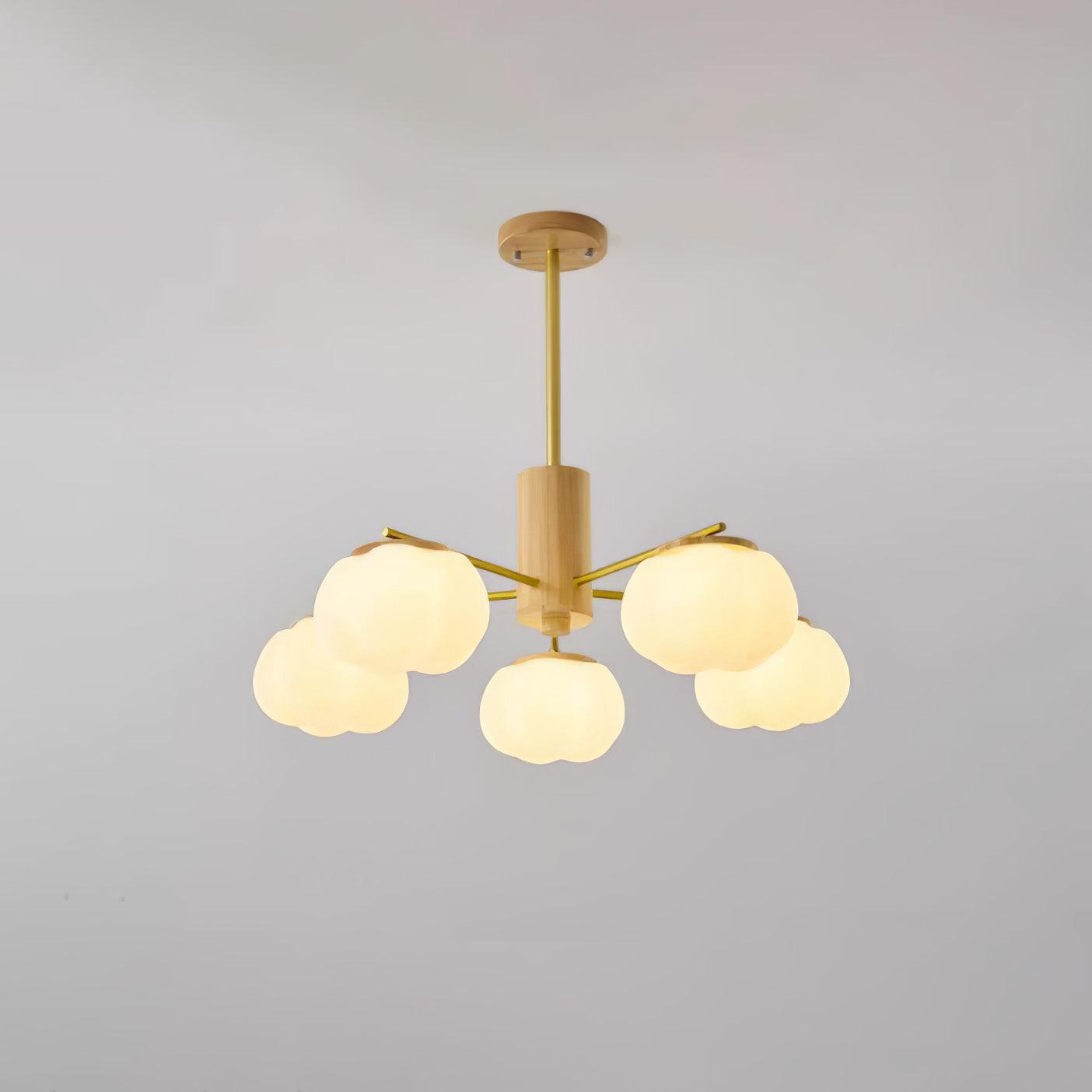 Wooden Cotton Balls Chandelier - Lamp Outdoor