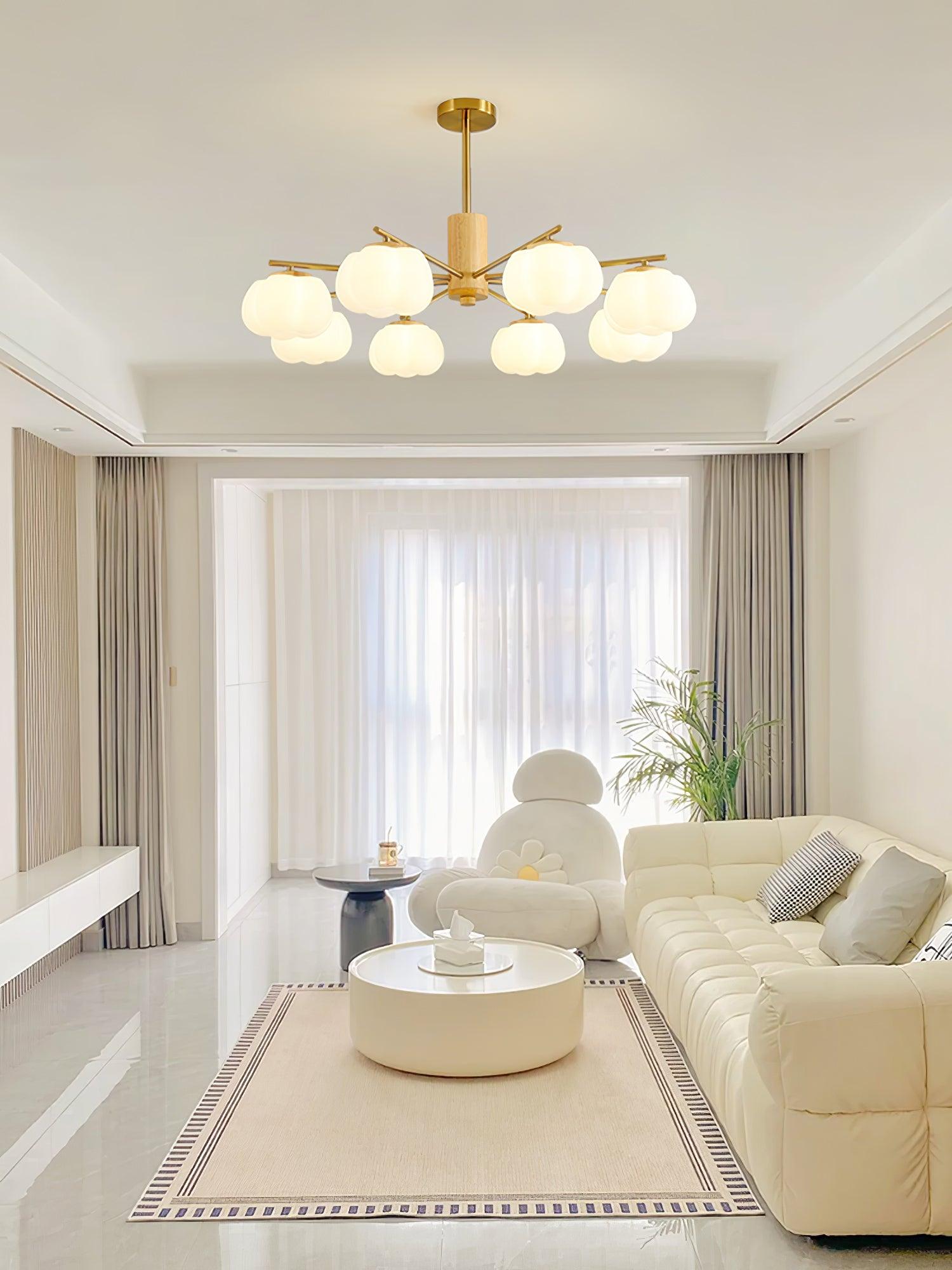 Wooden Cotton Balls Chandelier - Lamp Outdoor