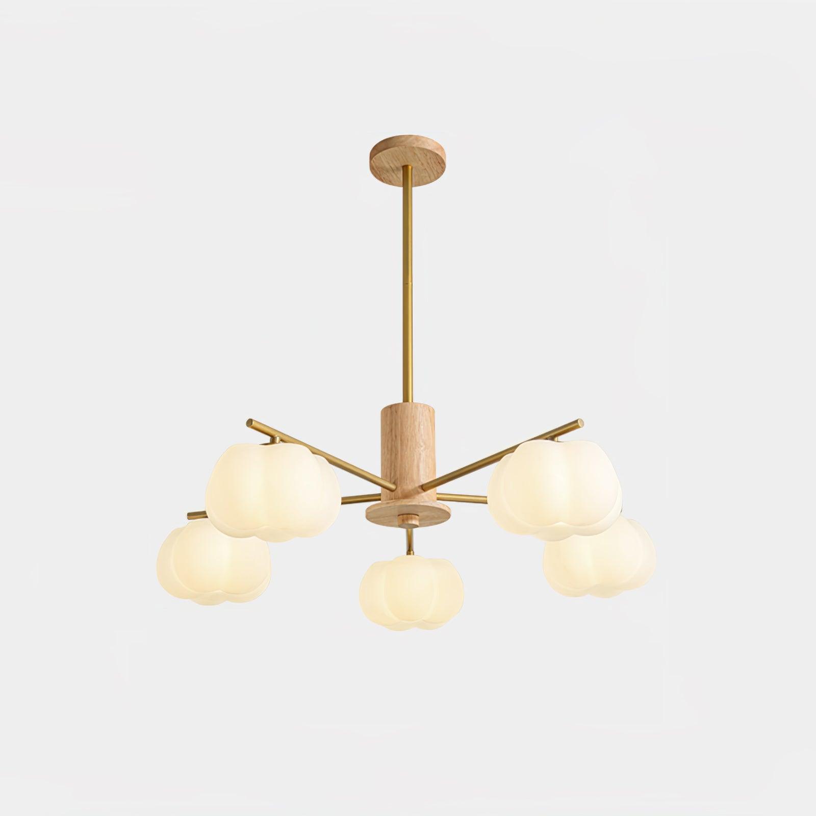 Wooden Cotton Balls Chandelier - Lamp Outdoor