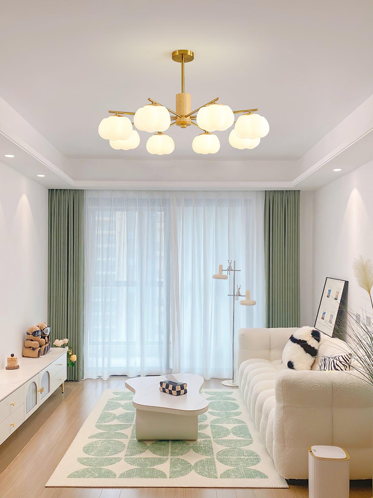 Wooden Cotton Balls Chandelier - Lamp Outdoor
