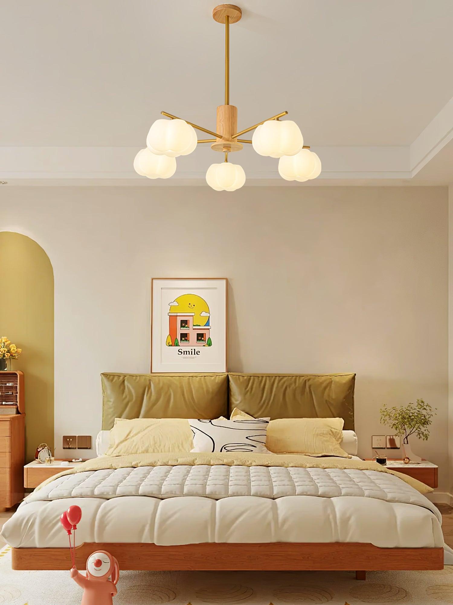 Wooden Cotton Balls Chandelier - Lamp Outdoor