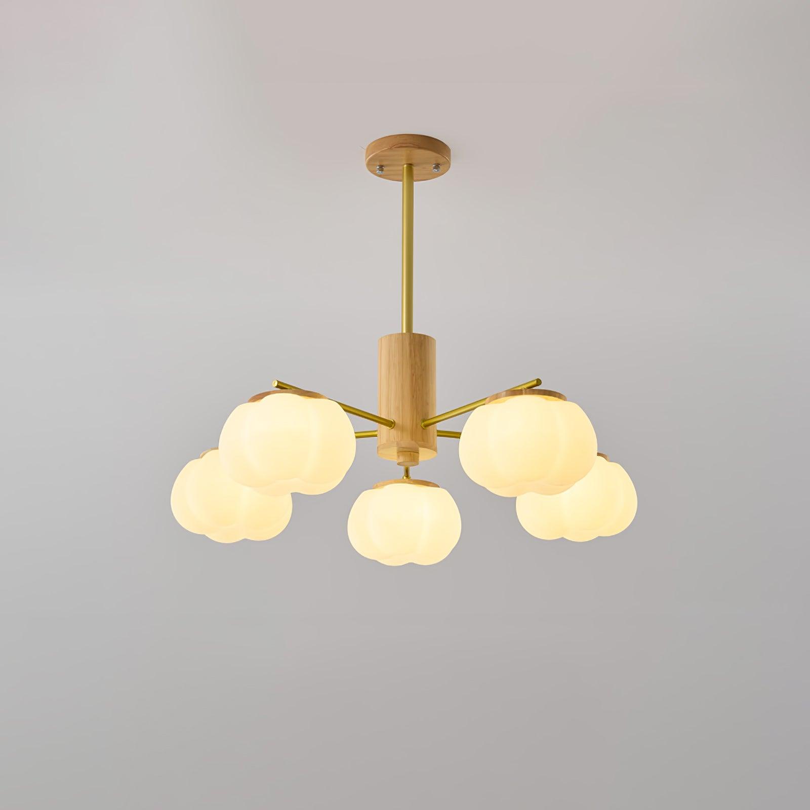 Wooden Cotton Balls Chandelier - Lamp Outdoor