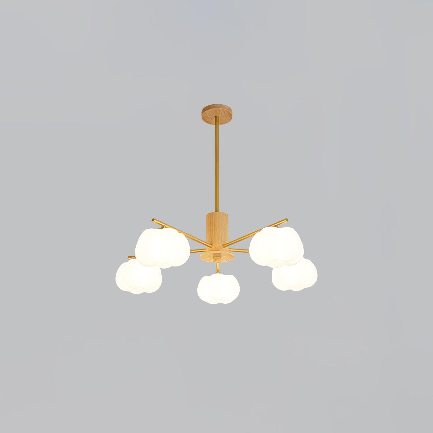 Wooden Cotton Balls Chandelier - Lamp Outdoor