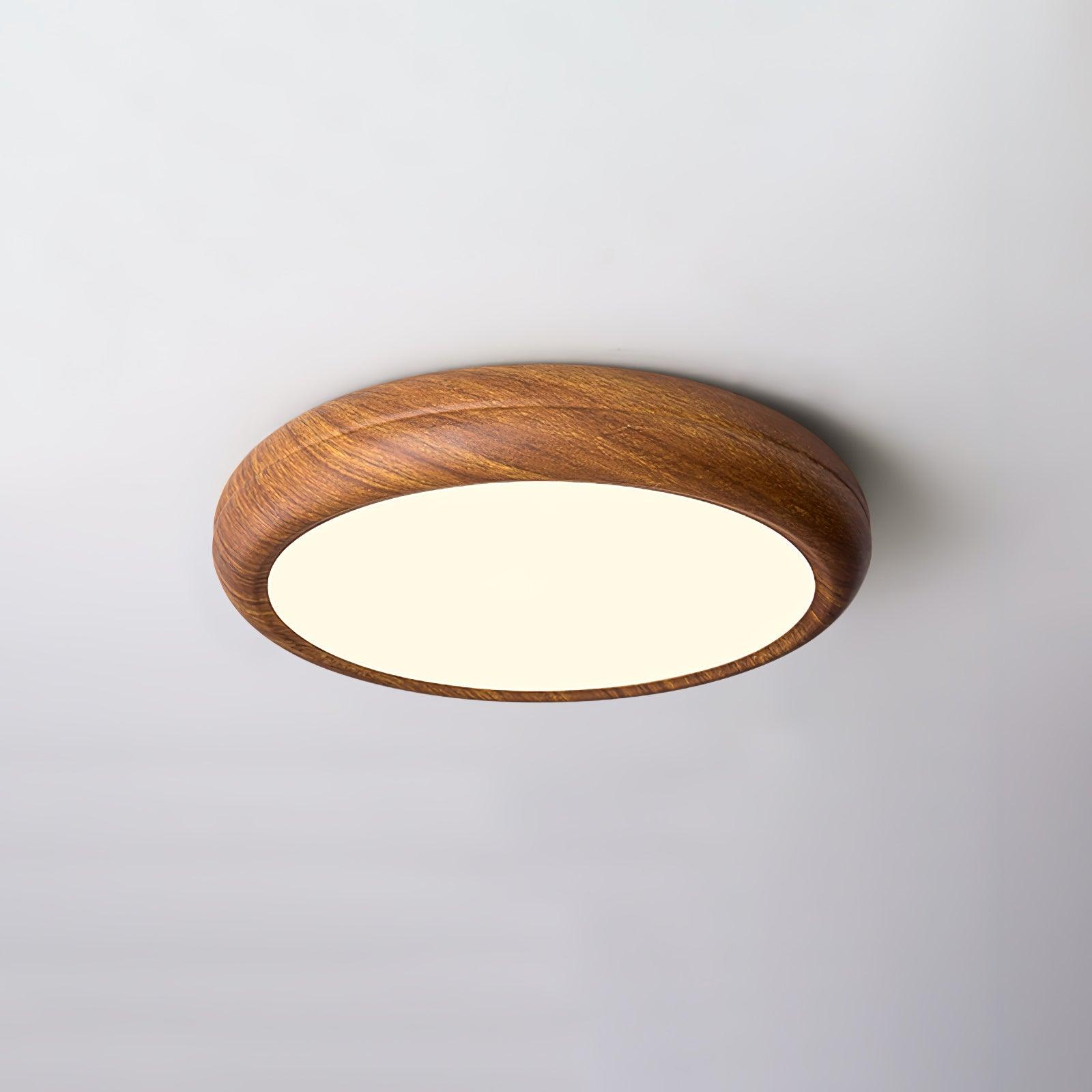 Grena Wood Grain Round Ceiling Light - Lamp Outdoor