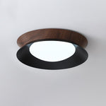 Solara Ceiling Light Wood Ring Double Half Round Nordic - Letslighting