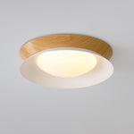 Solara Ceiling Light Wood Ring Double Half Round Nordic - Letslighting