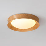 Solara Ceiling Light Wood Ring Double Half Round Nordic - Letslighting