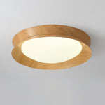 Solara Ceiling Light Wood Ring Double Half Round Nordic - Letslighting