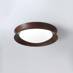 Solara Ceiling Light Wood Ring Double Half Round Nordic - Letslighting