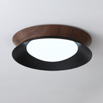 Solara Ceiling Light Wood Ring Double Half Round Nordic - Letslighting