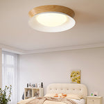 Solara Ceiling Light Wood Ring Double Half Round Nordic - Letslighting