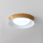Solara Ceiling Light Wood Ring Double Half Round Nordic - Letslighting